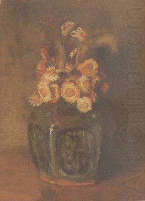 Ginger Jar filled with chrysanthemums (nn04), Vincent Van Gogh